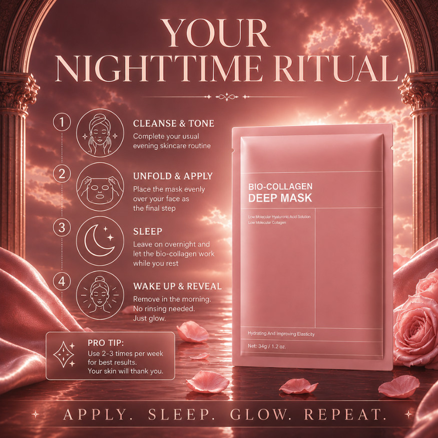 Lumiveil Bio-Collagen Deep Mask 5-Pack | Overnight Collagen Sheet Mask