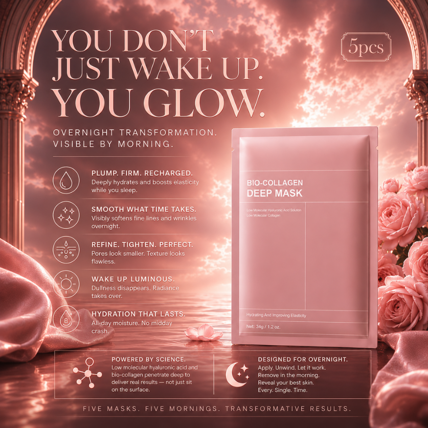 Lumiveil Bio-Collagen Deep Mask 5-Pack | Overnight Collagen Sheet Mask