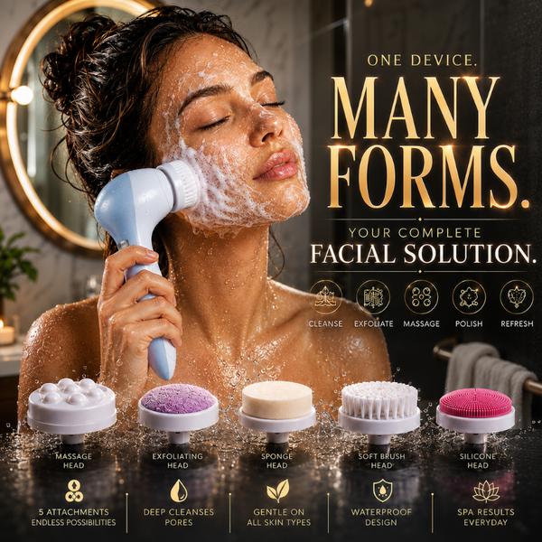 Skinéra LumiCleanse Pro — Electric 5-in-1 Facial Renewal System