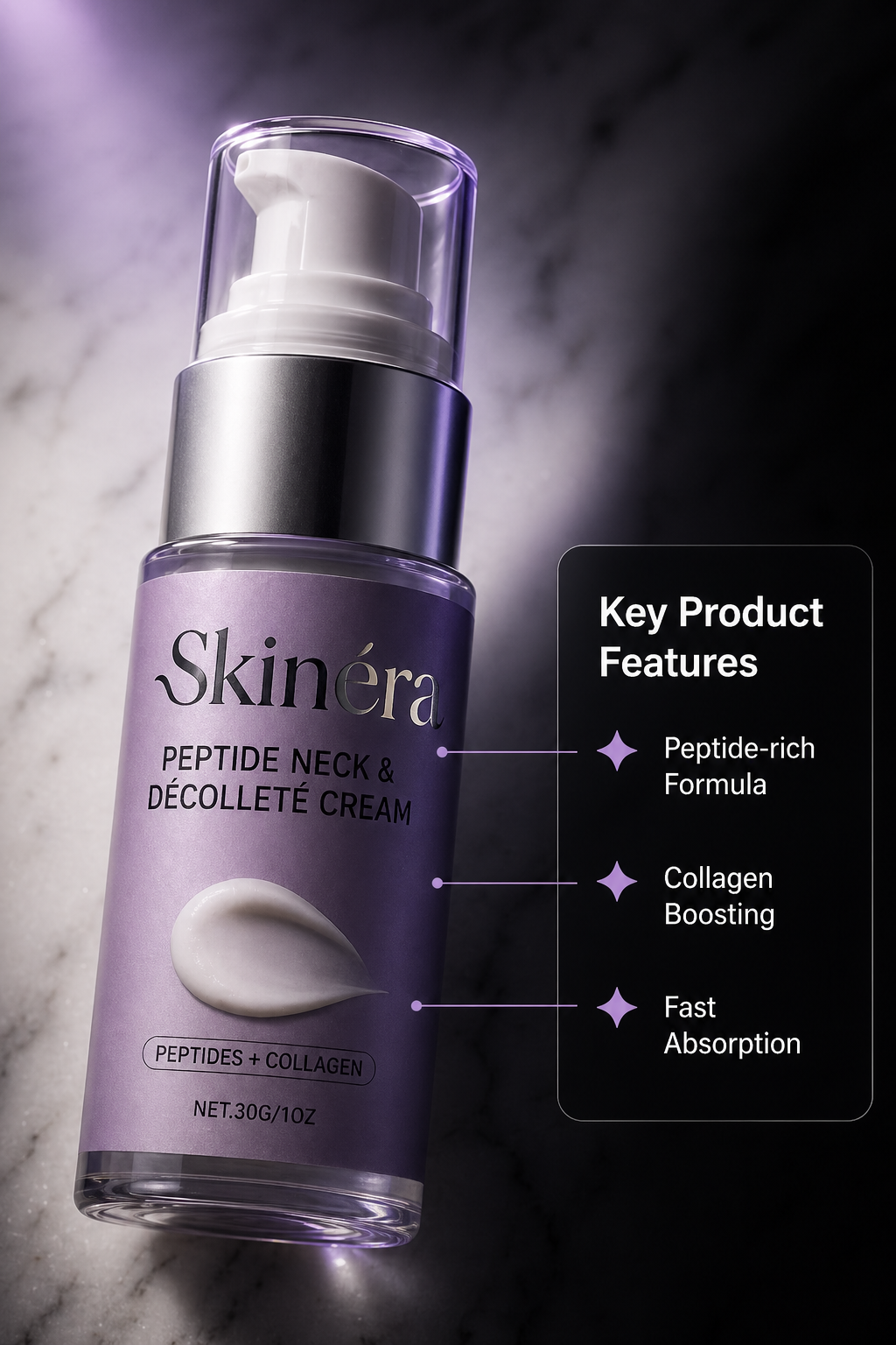 Features — Skinéra Peptide Neck & Décolleté Cream